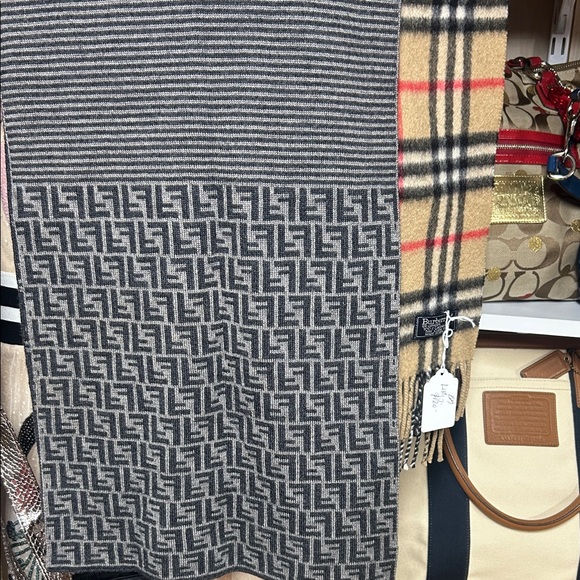 Fendi Accessories - ❤️SOLD❤️Fendi Black and Gray Geometric Scarf